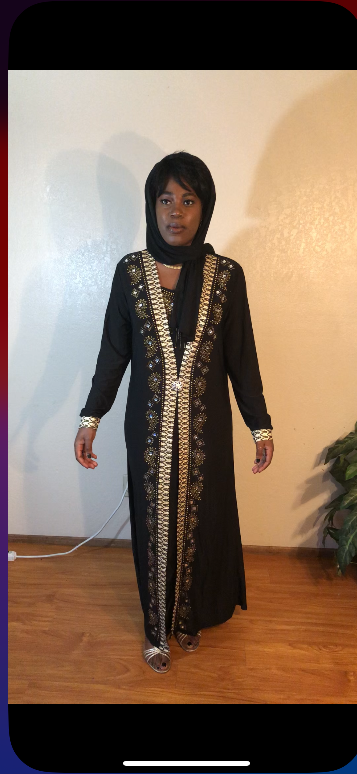 Black Abaya with Gold Trim