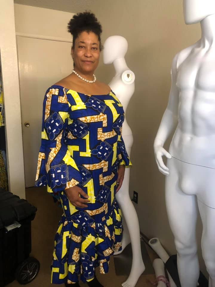 Blue Ankara cotton dress
