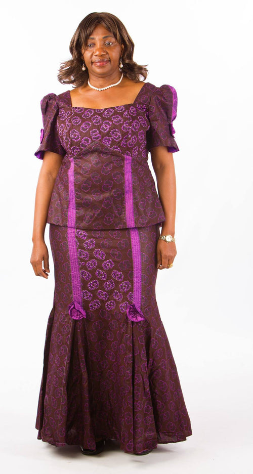 Ankara label Ogoo Deep purple and maroon with purple embellishment