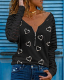 Sheer Mesh Zipper Design Long Sleeve